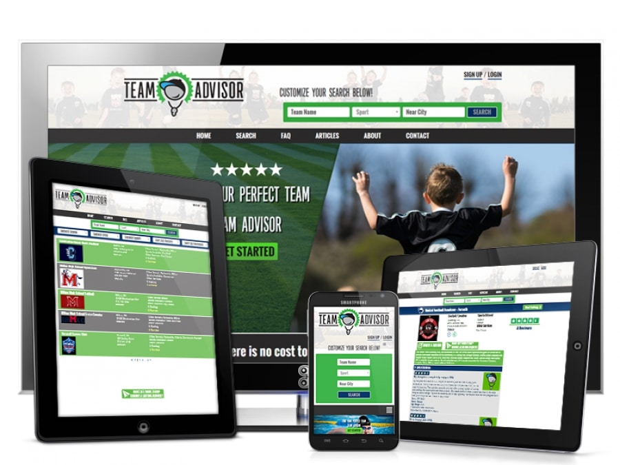 Team Advisor Custom Website Development Sports Directory Showcase